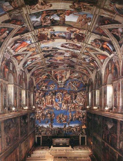 Michelangelo Buonarroti Interior of the Sistine Chapel oil painting image